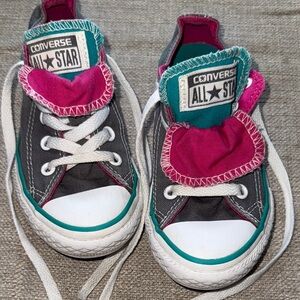 Converse Gray and Pink Sneakers with Classic Design little girls size 12